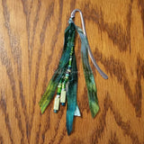 Bookmark--Hook--Green with Hand-dyed Fairy Ribbon