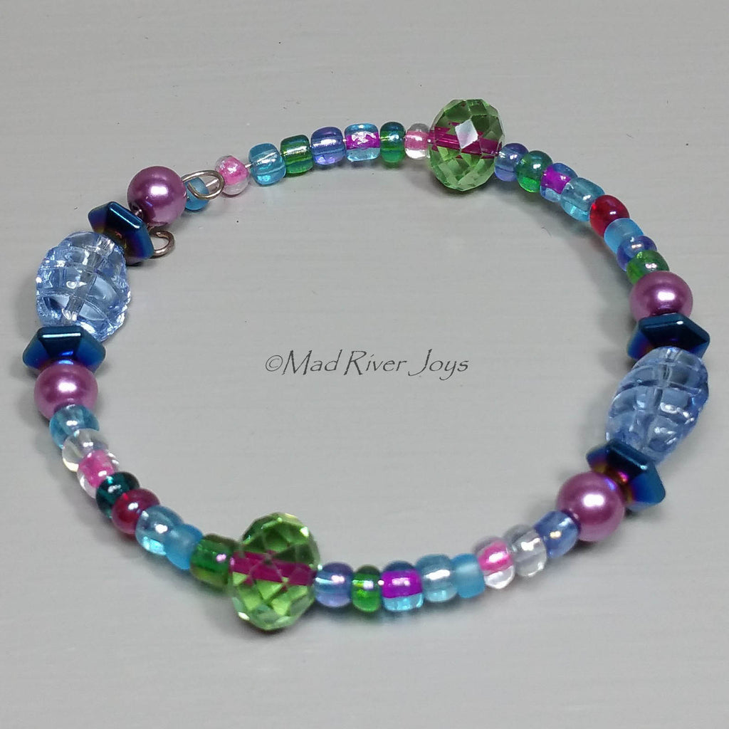 Tea Lights--Floating--Blue Berry Beaded Tea Light Set