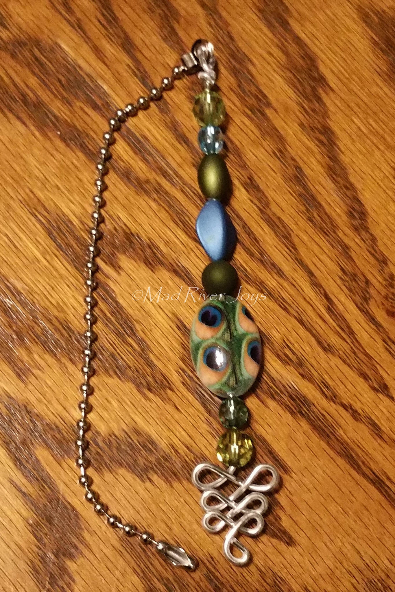 Pulls--Peacock, Blue, and Green Acrylic Beaded Ceiling Fan/Light Pull