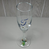 Wine Glass Charms--Glass Crystal Leaf--Topaz Transparent
