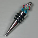 Bottle Stopper--Lady Bug Murano Glass Bead