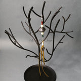 Ornament Hanger--Silver and Glass Pearl Christmas--One
