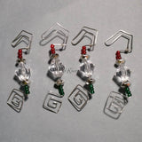 Ornament Hanger--Silver and Acrylic Crystal Christmas--Set of 4