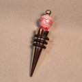 Bottle Stopper--Pink Swirl Red