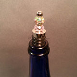 Bottle Stopper--Pink and Green Cloisonne