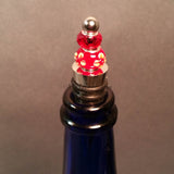 Bottle Stopper--Red Floral