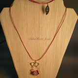 Necklace--Twin Hearts Focal in Pink