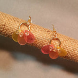 Earrings--Capiz Fan--Orange/Gold