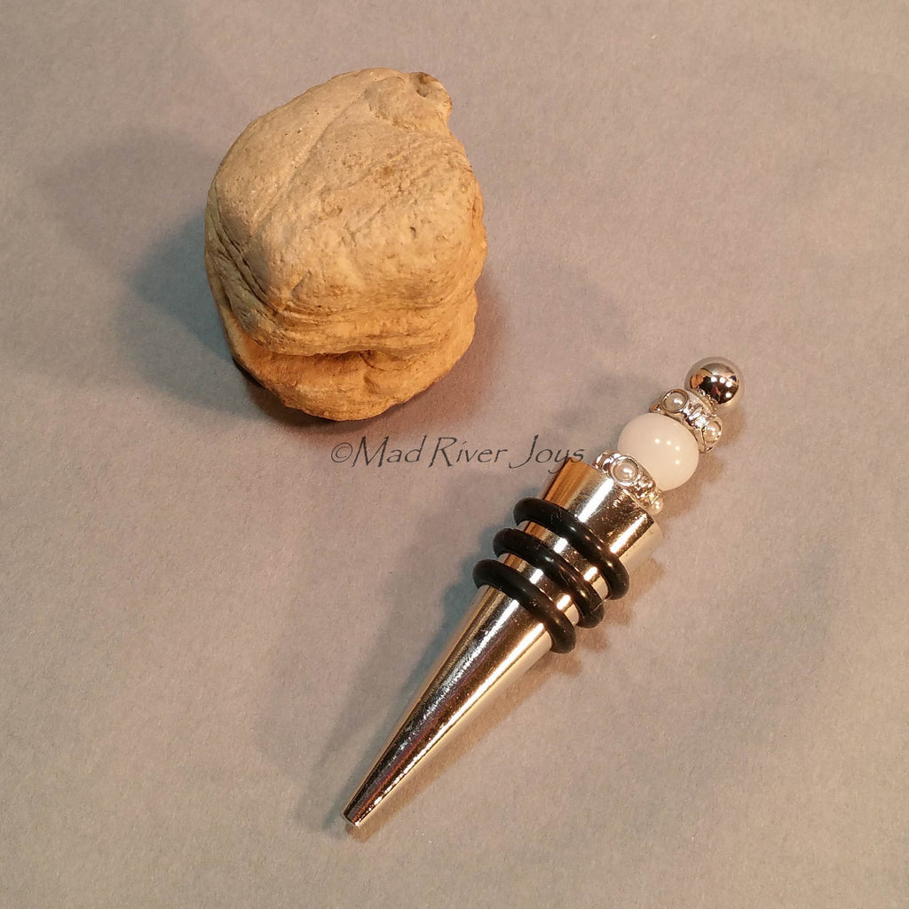 Bottle Stopper--Snowy Quartz
