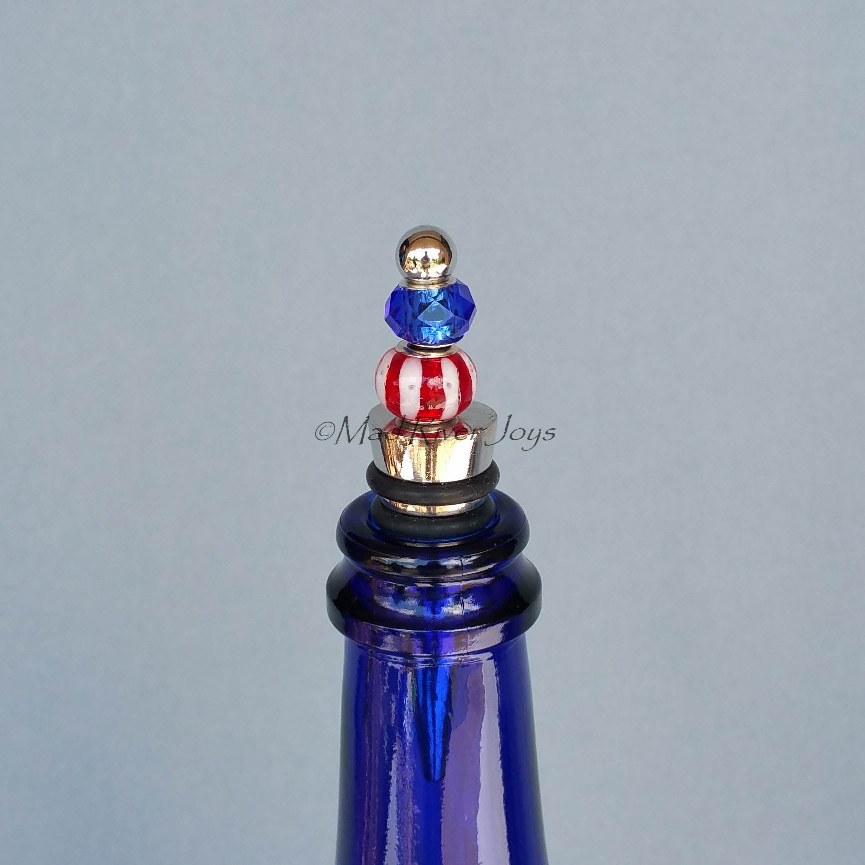 Bottle Stopper--Red, White, & Blue