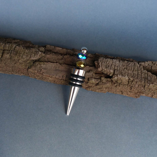 Bottle Stopper--Golden Rainbow