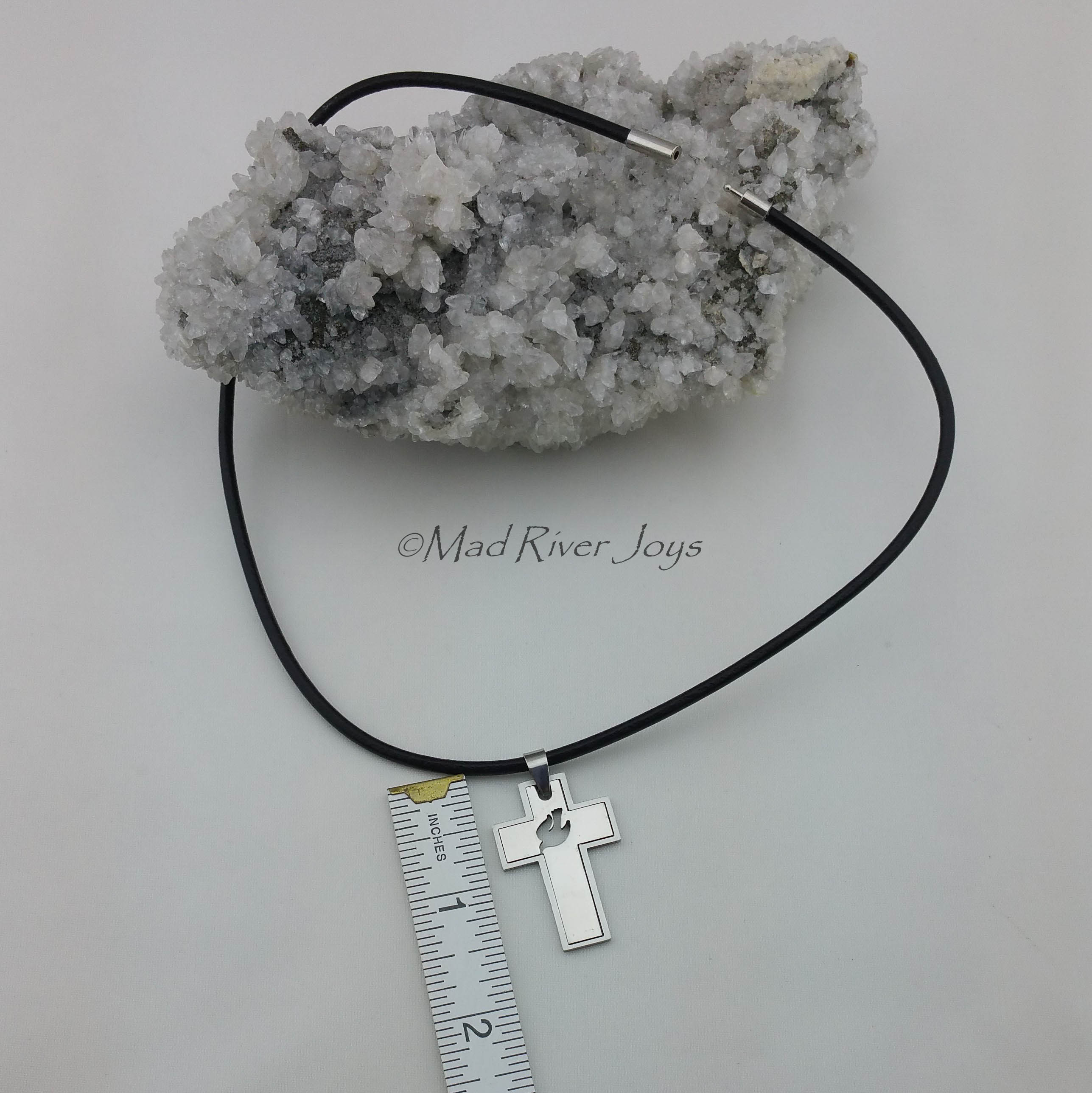Necklace--Stainless Dove Cross