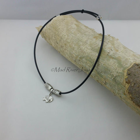 Necklace--Elephant on Adjustable Leather