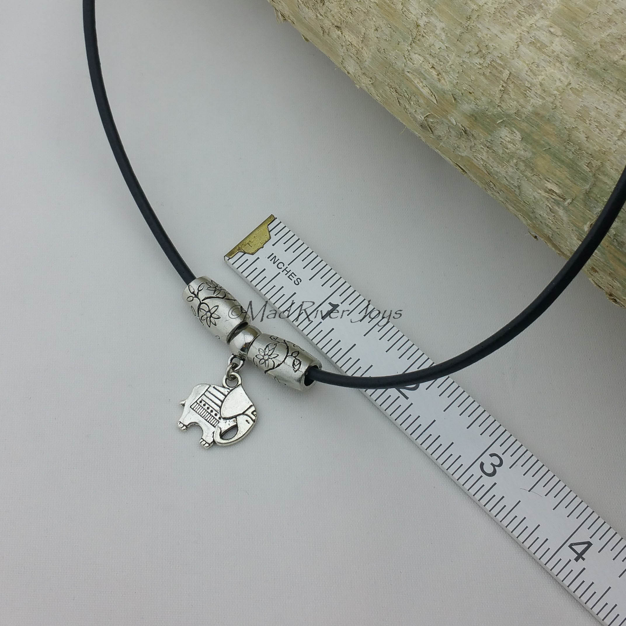 Necklace--Elephant on Adjustable Leather