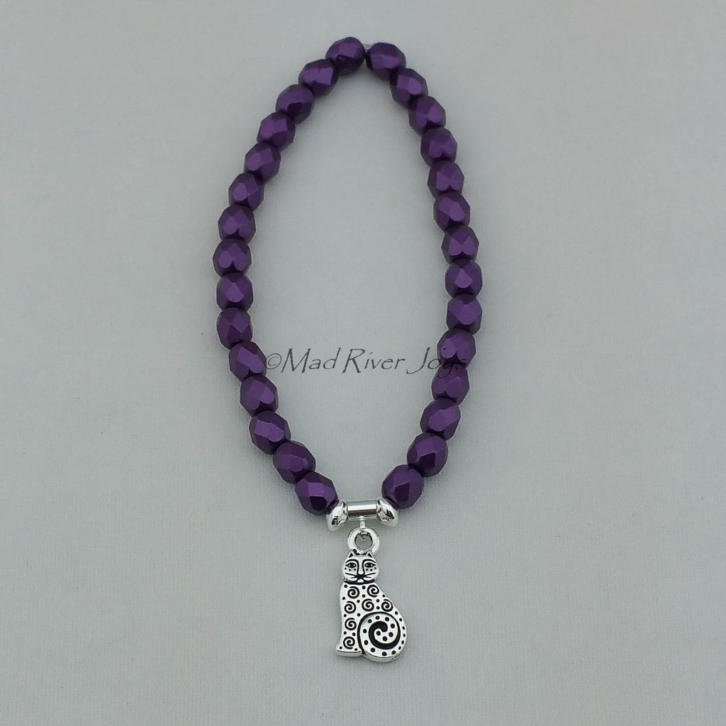 Bracelet--Stretch--Swirly Kitty